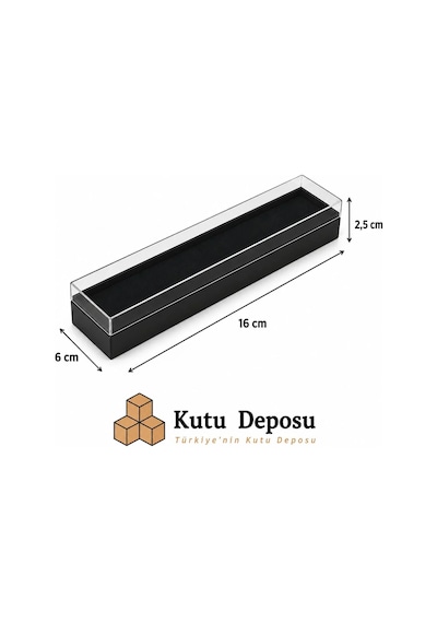 6x16x2,5 Cm Asetat Kapaklı Tespih Ve Takı Kutusu-siyah Demonte 50 Adet