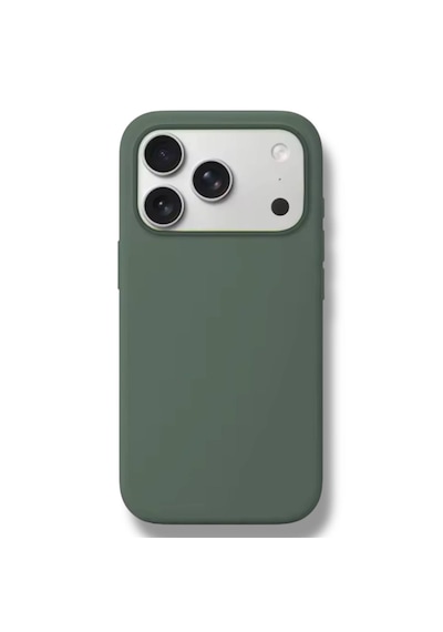 Apple Uyumlu iPhone 17 Pro Kılıf Kamera Çıkıntılı Yumuşak Silikon İçi Kadife Lansman Kapak . Haki