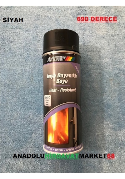 Motip 690 Derece Isıya Dayanıklı Boya Eksoz Ve Soba Boyası Siyah