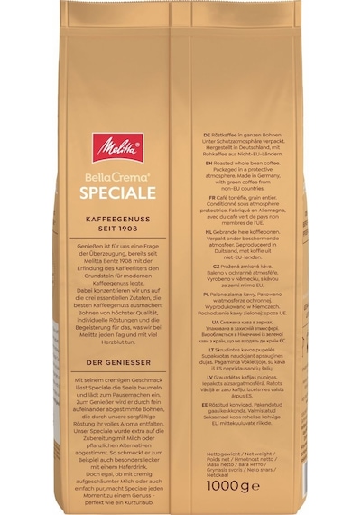 Melitta Bellacrema Speciale Çekirdek Kahve 1 KG