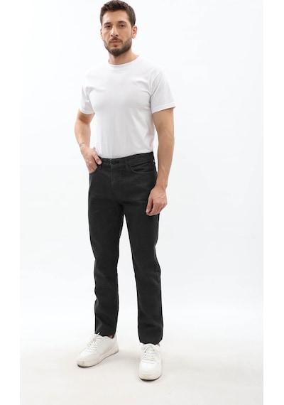 Erkek Regular Fit Koyu Gri Jean Pantolon Gri