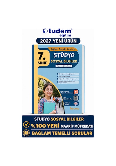Tudem 7.sınıf 2027 Stüdyo Sosyal Bilgiler Bağlam Temelli Maarif Müfredat Soru Bankası Turuncu