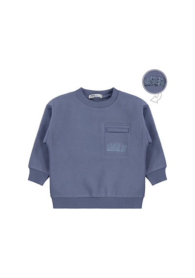Civil Boys Hnadsome Baskılı 2-5 Yaş Sweatshirt - Mavi Koyu İndigo