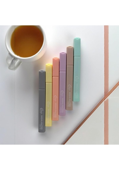 Ayrex Kare Tip 6 Lı Highlighter Fosforlu Kalem Morandi Serisi Genel