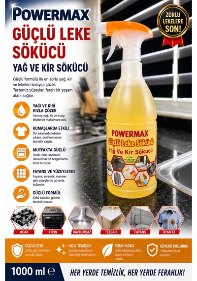 Güçlü Leke Sökücü 1000 Ml X 2 Adet Yoğun Kir Ve Leke Temizleyici Ekonomik Set - 881977525