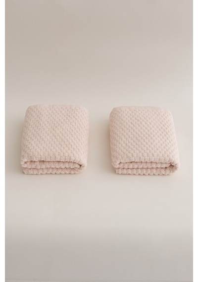 Ivory Somon Kabartma Dokulu Mikro Fiber %100 Pamuk 2li El Yüz Hav Somon