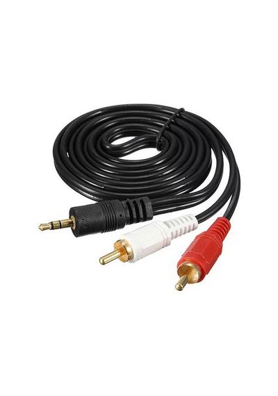 3.5 Mm Stereo Erkek To 2x Rca Erkek Audio Ses Kablosu 1.5m