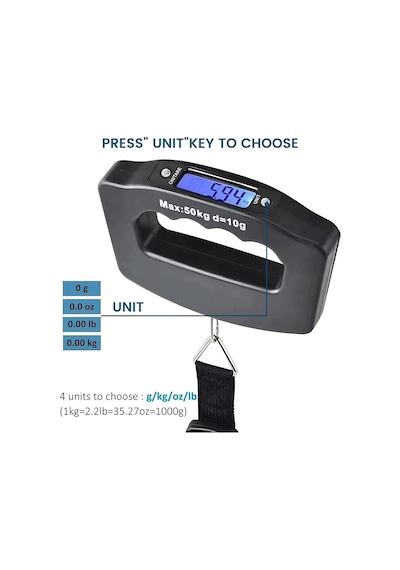 Fithome Ty-s11 Dijital Işıklı Elektronik Askılı El Bagaj Tartısı Bavul Kantarı 50kg