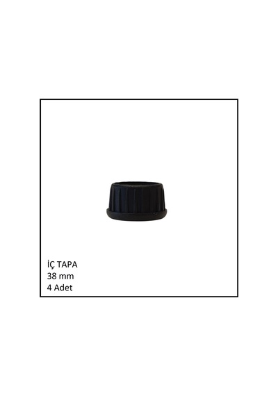 Plastik İç Tapa, Yuvarlak, 38 Mm 4 Adet Siyah