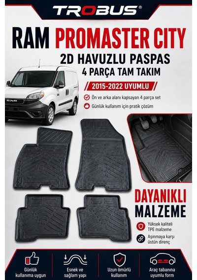 Trobus Ram Promaster City Wagon 2015-2022 2d Havuzlu Paspas