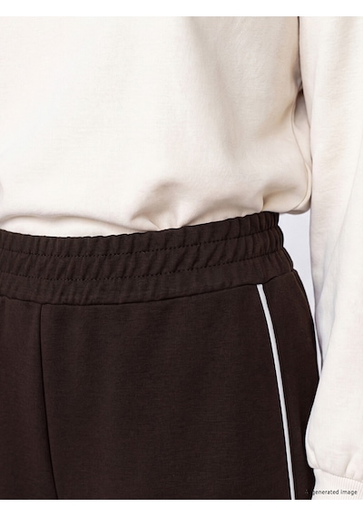 Lcw Modest Kahverengi Şerit Detaylı Soft Touch Kadın Eşofman Altı
