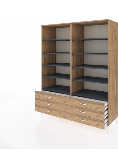 Kronos Gardrop 10 Raflı 6 Çekmeceli 176x59x221 Çam-antrasit/çam Antrasit/çam Kronos Gardrop 10 Raflı 6 Çekmeceli 176x59x221 Çam-antrasit/çam Antrasit/çam