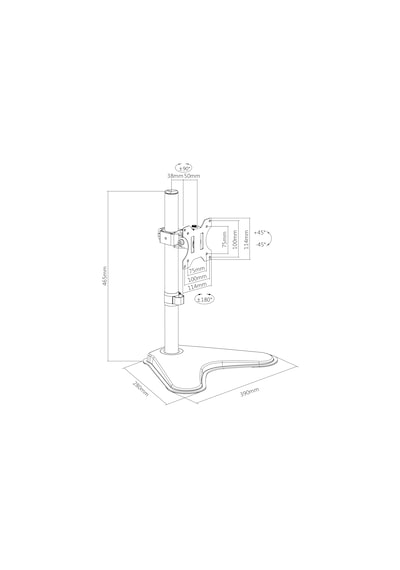 Dikey Monitör Standı 17-32'' Arası Uyumlu 8 Kg Kapasite