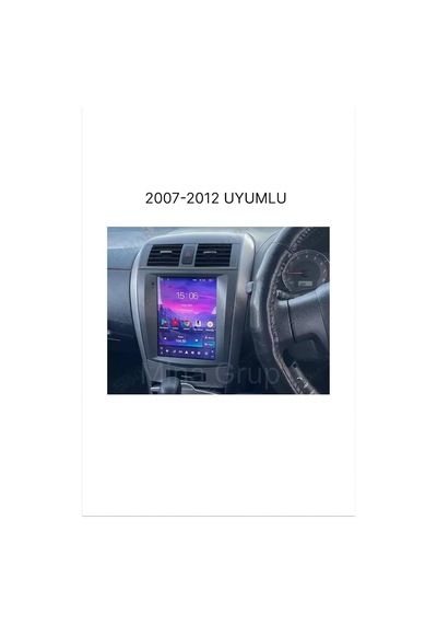 Toyota Corolla 2007-2012 Uyumlu 9.7 İnç Tesla Multimedya Carplay Geri Görüş Kamerası Hediye