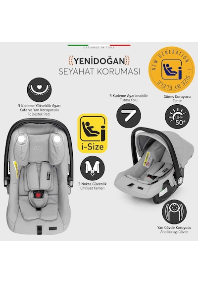 Elele Flight 2 Kabin Tipi Travel Sistem Bebek Arabası Gri