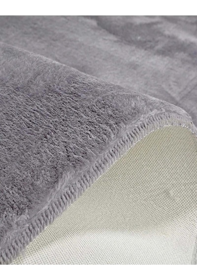 Raschel Carpet Açık Gri Lüks Raschel Kaymaz Taban Peluş Halı Yolluk Açık Gri