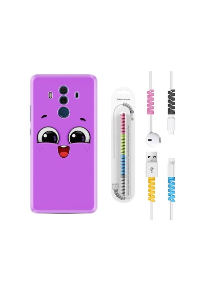Huawei Mate 10 Pro Kılıf Kablo Koruyuculu Purple Sweety 1717