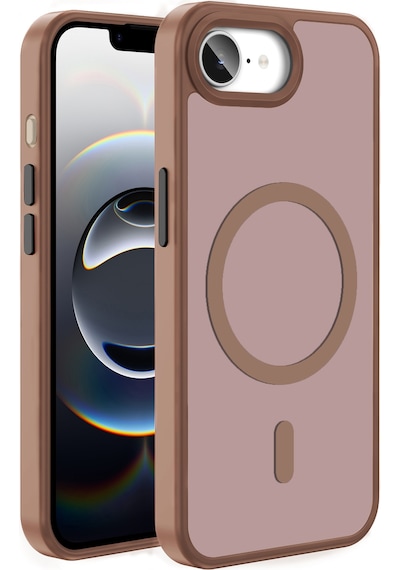 Apple Uyumlu iPhone 17e Kılıf M-safe Şarj Özellikli Mat Arka Yüzey Zore Sio Kapak - Kahverengi