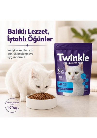 Tr Yetişkin Kedi Maması 1 Kg - Balıklı Kedi Maması -%85 Hayvansal Protein - Tam Ve Dengeli Beslenme - Tüy Ve Deri