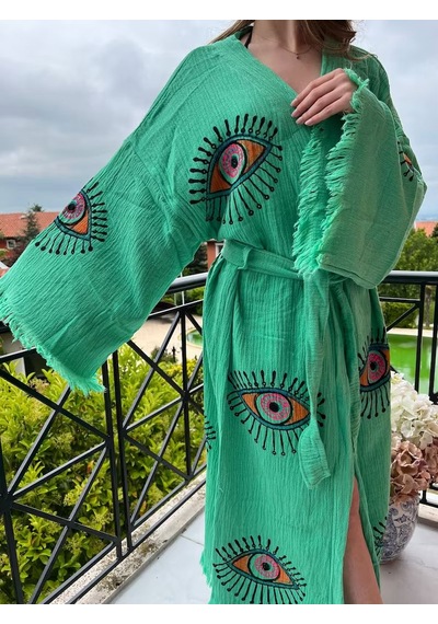 Sultan Evi Kimono Uzun Çok Renkli