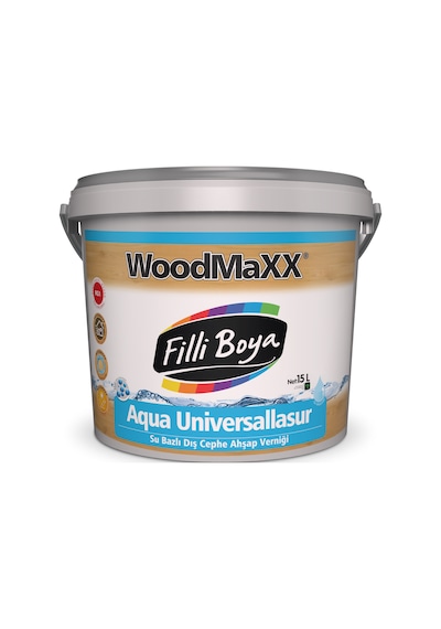 Filli Boya Woodmaxx Aqua Universallasur Su Bazlı Dış Cephe Ahşap Verniği 15 Lt