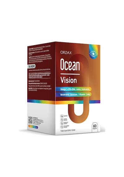 Ocean Vision,omega 3 + Epa & Dha, Lutein, Zeaksantin, Resveratrol, Glutatyon, C Vitamini, Çinko 60 Kapsül
