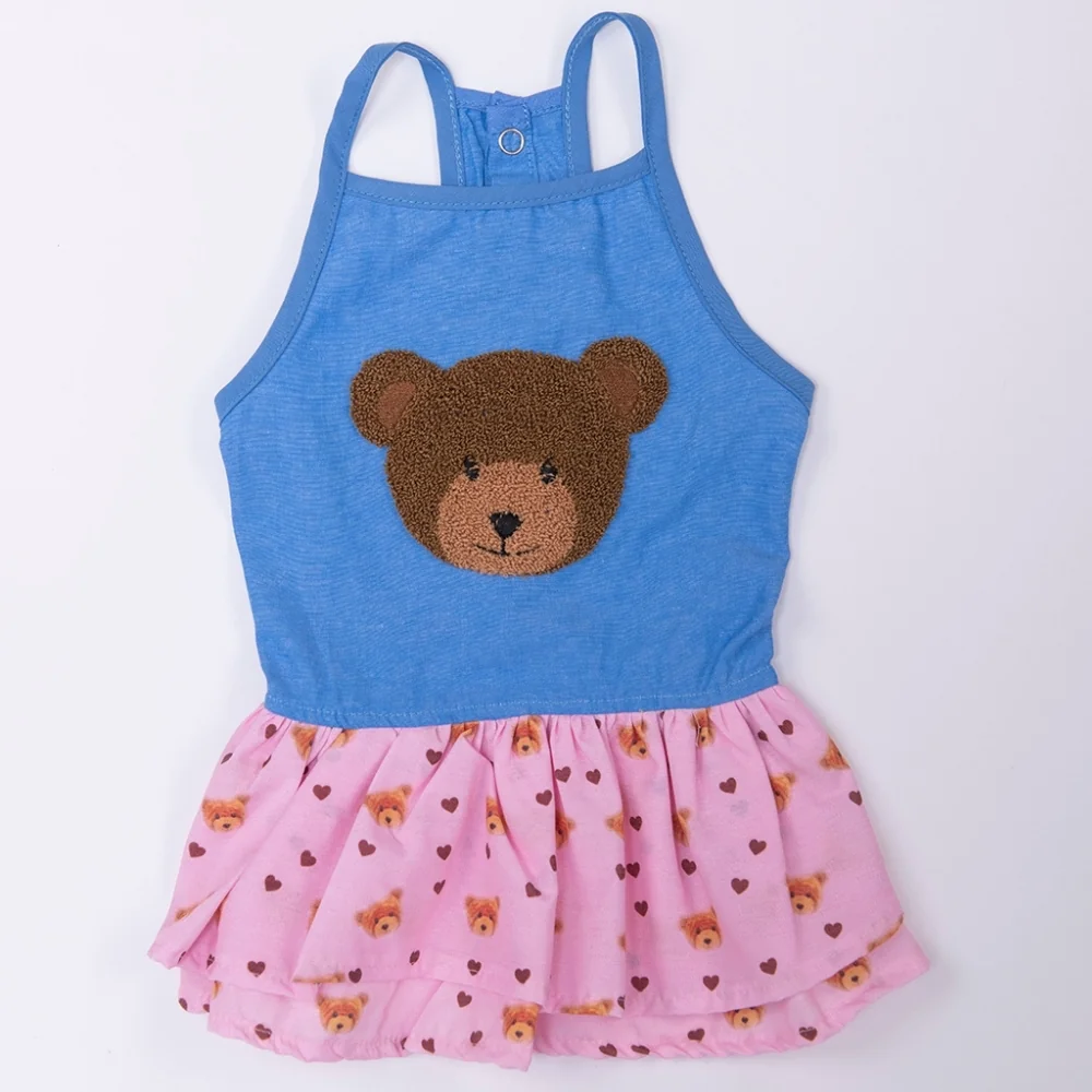 Cozie Bear Denim Kedi Köpek Elbise