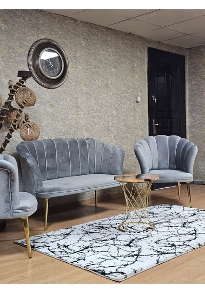 Zafir Papatya Çay Seti Koltuk Takımı Gold Sivriltme Ayak, Balkon, Salon, Ofis, Cafe Koltuk Takımı Gri Zafir Papatya Çay Seti Koltuk Takımı Gold Sivriltme Ayak, Balkon, Salon, Ofis, Cafe Koltuk Takımı Gri