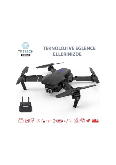 Çift Kameralı Drone Led Işıklı Wifi App Ve Uzaktan Kumanda Kontrollü Quadcopter Katlanabilir Şarjlı