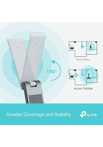 Tx50uh, Ax3000mbps Usb Adaptörü, Wi-fi 6, Usb 3.0, Çift Bantlı, Wpa3, Beamforming, Mu-mımo