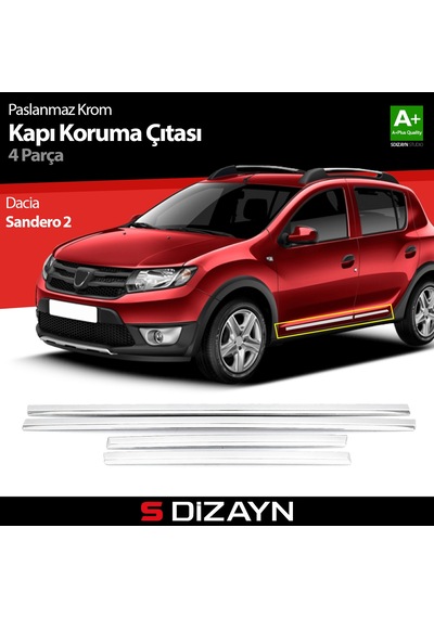S-Dizayn Dacia Sandero 2 Stepway Kapı Koruma Çıtası Krom 2013-202