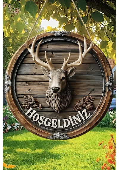 Kututr Hoş Geldiniz Uv Baskı 3d Görünümlü Mdf Kapı Süsü / Askılı Silinebilir Dekoratif Ks024,ks024 20 X Çok Renkli