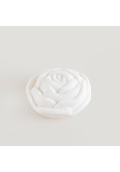 New Rose Gül Desenli Bitkisel Sabun 100 G Beyaz