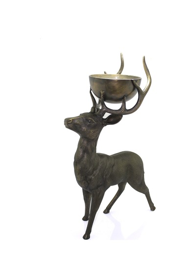 Metal Geyikli Kase 77 Cm Çok Renkli