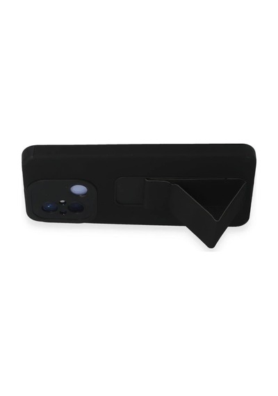 Bezos Redmi 12c Kılıf Mega Standlı Silikon - Siyah Bty