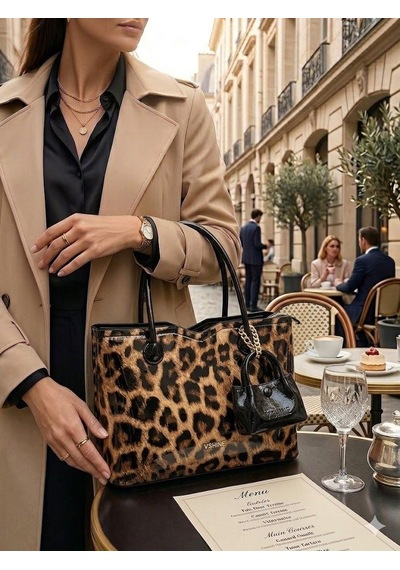 Victorinox Şık Minik Cüzdan Detaylı El Ve Omuz Çantası - Model 3124 Leopar