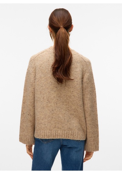 Vero Moda Bej Kadın Bisiklet Yaka Kazak Vmıngrıd Ls O-neck Pullover Boo Krem