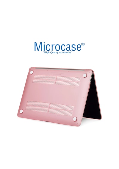 Apple Uyumlu MacBook Air 13 Touch Id A2179 Shell Rubber Kapak Pembe