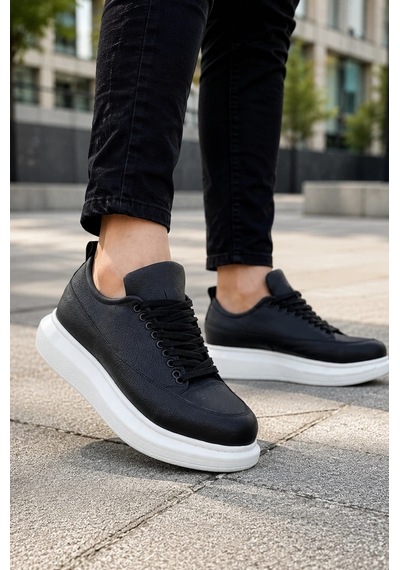 Mevese Lexa Cilt Deri Erkek Günlük Sneaker Ayakkabı - Siyah