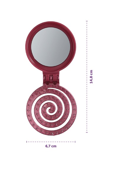 Beauty Makaron Metalik Saç Fırçası - 3d Esnek, Aynalı, Çanta Boy - Compact Detangler Gül Kurusu