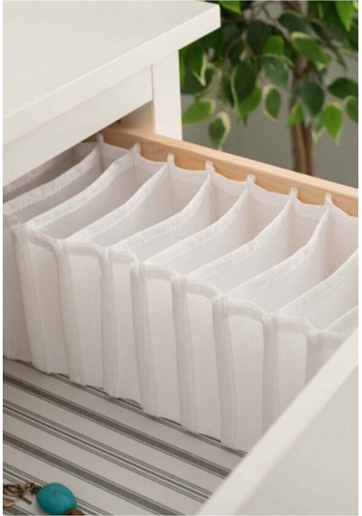4 Adet Medium Çekmece Içi Akordiyon Organizer-16x43x14 Cm 4 Adet.. Kumaş Beyaz Tr Diğer
