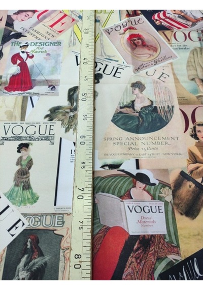 Vogue Eski Dergi Kapakları Desenli Dijital Kumaş