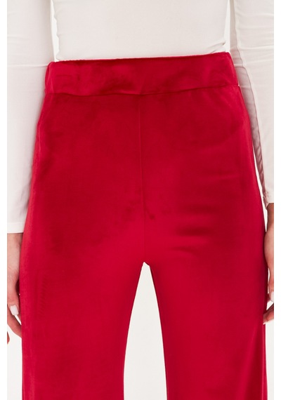 Armonika Kadın Kırmızı Beli Lastikli Kadife Pantolon Arm-25k001091