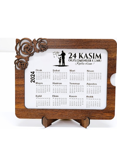 Öğretmenler Günü - 2024 Masa Takvimi - 3mm Mdf Ahşap
