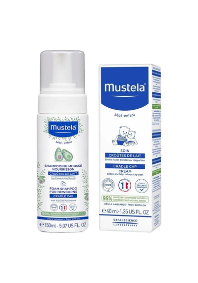 Mustela Konak Önleyici Yenidoğan Köpük Şampuanı 150 Ml + Saç Pullanma Karşıtı Krem 40 Ml
