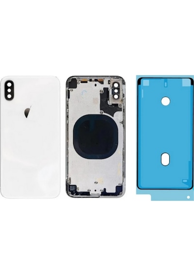 Apple Uyumlu iPhone X Boş Kasa Beyaz + Toz Bandı