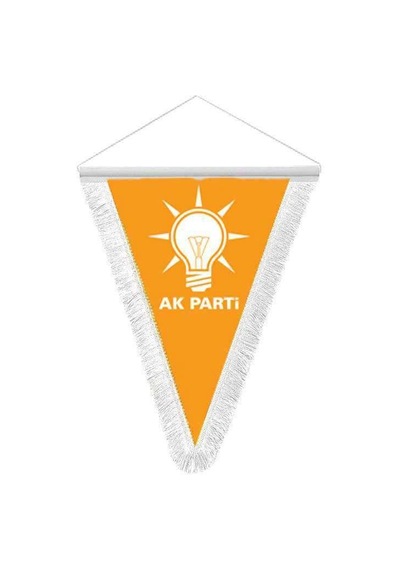 Turuncu Ak Parti-saten Hatıra Üçgen Flama Bayrak 1