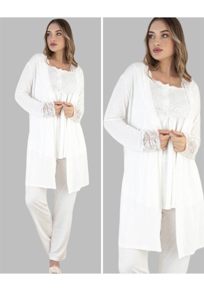 Birolgaye Duchesse 32001 Hamile Lohusa 3 Lü Pijama Sabahlık Tk