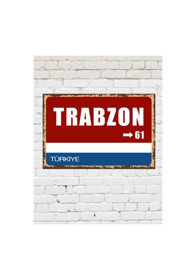 Trabzon 61 Dekoratif Şehir Plaka Retro Tablo Mdf Ahşap Tablo Sokak Tabelası Hediyelik - 848607147 Diğer