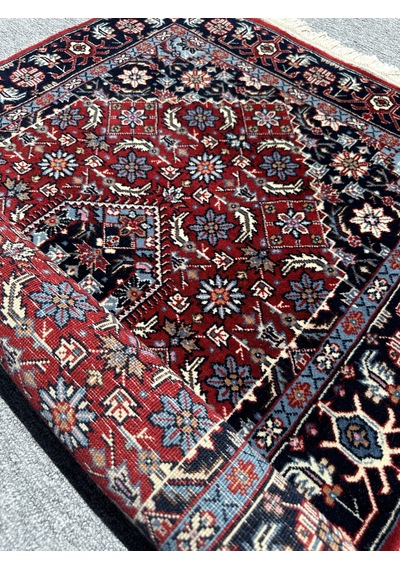 El Dokuma İran Halısı 80x125 Kırmızı Lacivert Yün Sine Halısı Kırmızı